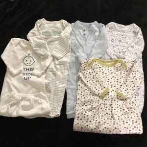 5 baby gowns.